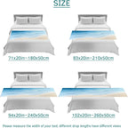 Bed Runner Scarf for King Size Bed, Blue Summer Beach Beds Scarf Throws for Foot of Bedding, Coastal Ocean Nautical Seaside Decorative Beds Runners for Bedroom Guestroom, 94"x20"