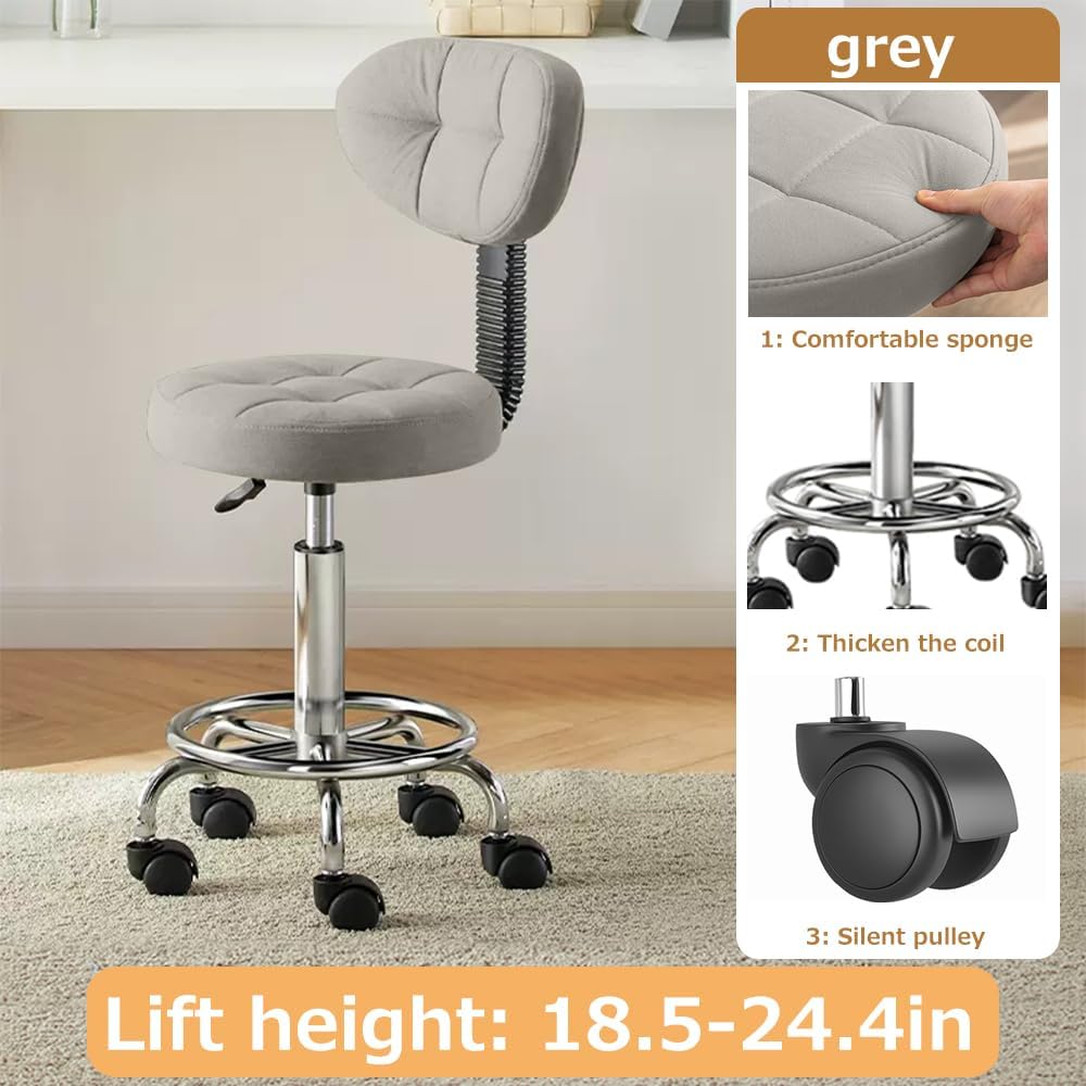 Office Drafting Chair with Back Support and Footrest Multi-Purpose Office Desk Chair, Home Chair Thick Seat Cushion for Home Bar Kitchen Shop