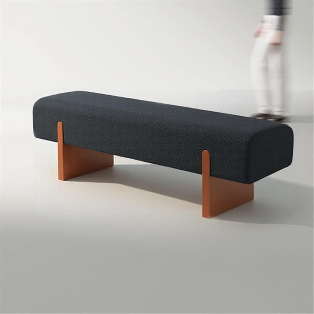 Modern Wooden Bed end Bench Dining Table Upholstered Shoe Changing Dressing Room Rest Area Entryway(XS)