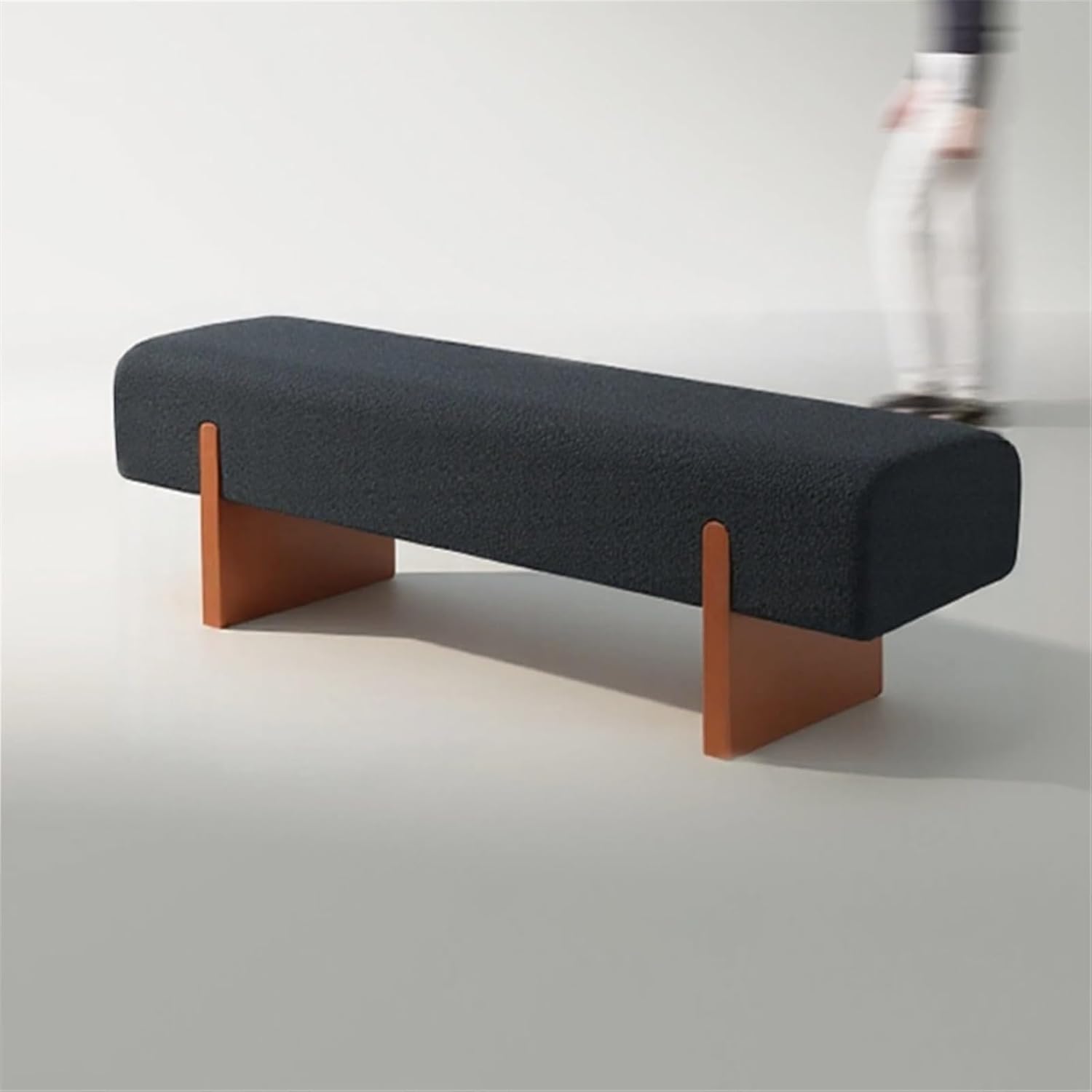 Modern Wooden Bed end Bench Dining Table Upholstered Shoe Changing Dressing Room Rest Area Entryway(XS)