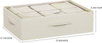 CYhom Under Bed Storage Bins Frame Storage Box Oxford Fabric Sturdy Underbed Container Foldable Stackable Large Capacity Clothes Organizer (Beige, 23.6" x 19.7" x 6.3")