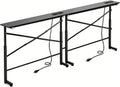 Adjustable Behind Couch Table with Outlets, Black