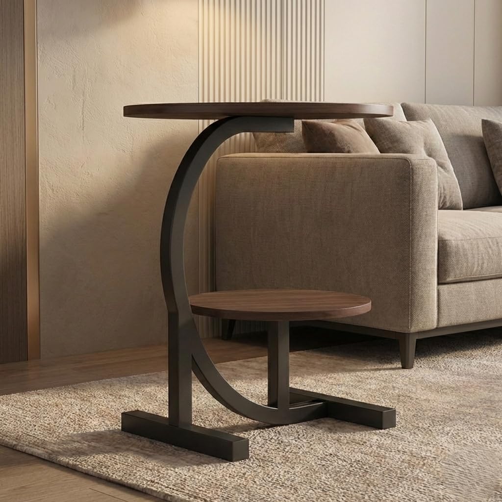 Modern Double Side Table for Living Room, Minimalist Small Side Table for Couch & Bedroom, Stylish Side Tables for Bedside Use