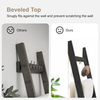 TEAKMAMA 6-Tier Blanket Ladder for Living Room and Bedroom,5.4 Ft Wall Leaning Quilt Rack with Hooks,Rustic Decorative Farmhouse Blanket Storage,Stylish Ladder Holder,Christmas Decorations,Black
