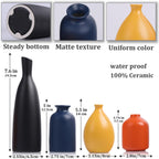 Colorful Ceramic Bud Vases Set of 4 - Modern Yellow, Orange, Blue Small Vases for Home Decor - Ideal for Living Room, Kitchen, Office, Bathroom, Mantle, Entrance, Farmhouse & Coffee Table Decorations