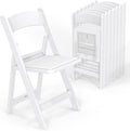 VINGLI Resin Folding Chairs with Cushion, Foldable Plastic Chair with Comfortable Padded Seats, Perfect for Event Party Indoor Outdoor, White, 8 PC