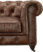 Crafters and Weavers Craftsman Mission Leather Arm Chair in Brown