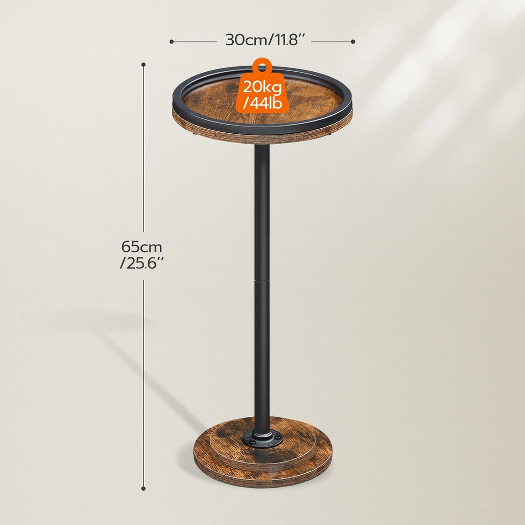 HOOBRO Small Round Side Table and Wall Mounted Wine Rack 3 Pack, Drink Table, Wine Shelf Hanging Floating Wall Shelves, Wine Glass Bottle Rack Stemware Holder BF168BZ01-BF33BJ01