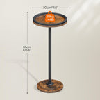 HOOBRO Small Round Side Table and Wall Mounted Wine Rack 3 Pack, Drink Table, Wine Shelf Hanging Floating Wall Shelves, Wine Glass Bottle Rack Stemware Holder BF168BZ01-BF33BJ01