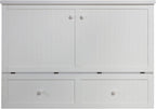 Mega Solutions Murphybedz Tuscany Murphy Cabinet Chest Bed with Charging Station 6 Inch (White, Queen)