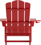 Taylor & Logan Nellis Adirondack Chair with Cup Holder, Weather Resistant HDPE Adirondack Chair in Red