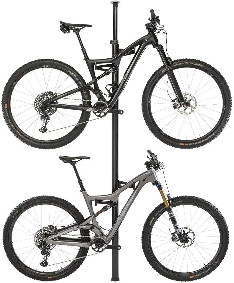 Feedback Sports Velo Column Floor-to-Ceiling Bicycle Storage, Black, Aluminum, 2-Bike Hanger, 2.1m to 10m