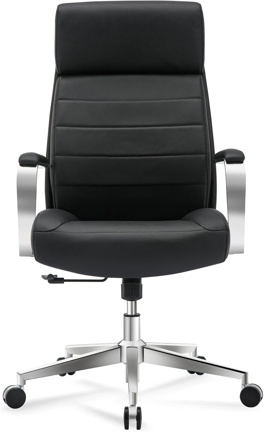 Realspace® Modern Comfort Modee Vegan Leather High-Back Executive Office Chair, Black/Chrome, BIFMA Compliant