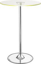 Chrome Glass Top LED Bar Table