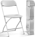 Folding Chair,Plastic Folding Chairs for Outside,Heavy Duty Foldable Chair,Sturdy Metal Indoor Outdoor Folding Chairs,350 lbs Capacity,for Home,Office,Patio,Comfy (White, 6Pack)