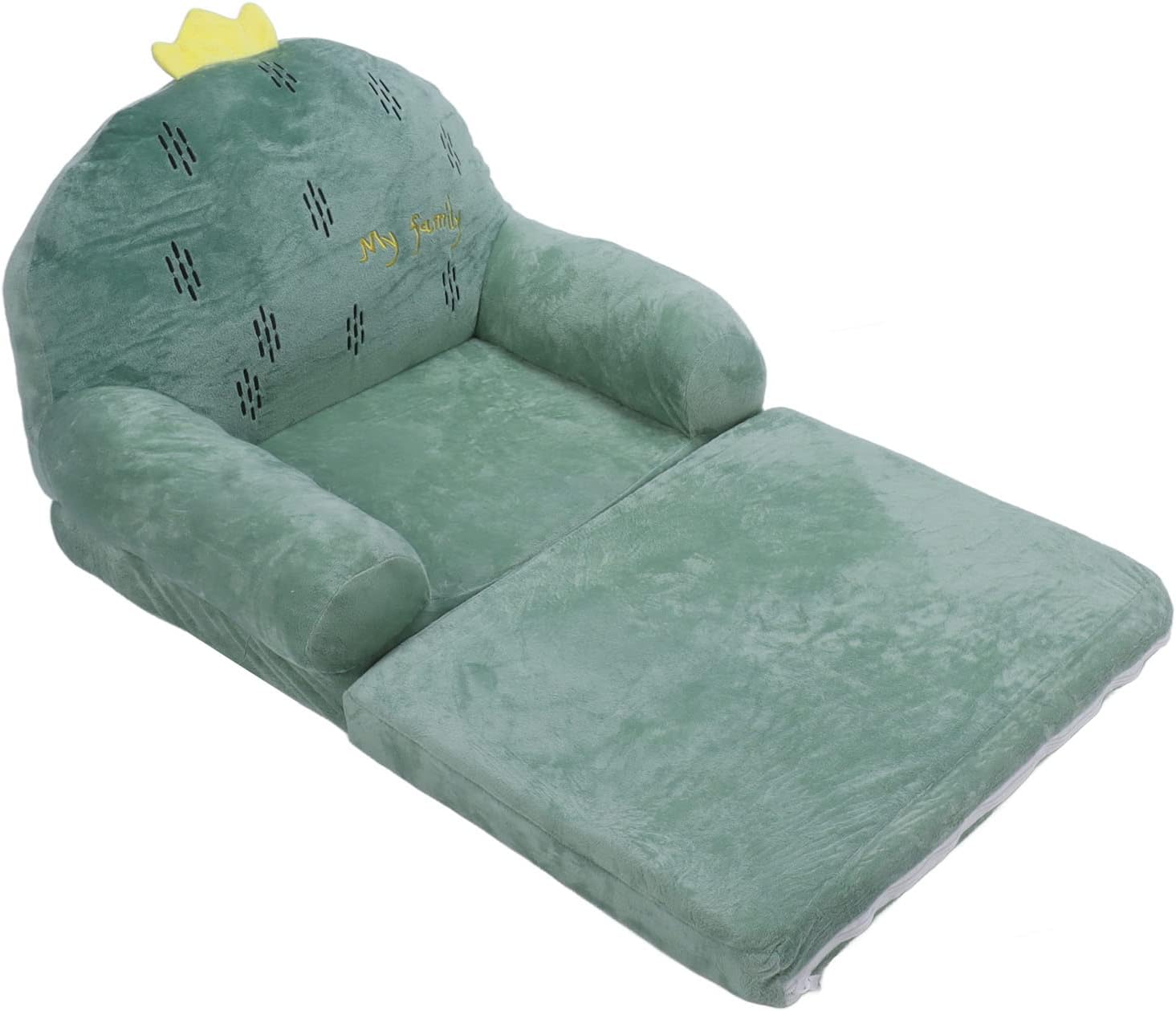 Foldable Children's Sofa Comfortable Touch Space Saving Design for Reading and Relaxing Cloth Material (2 Levels)