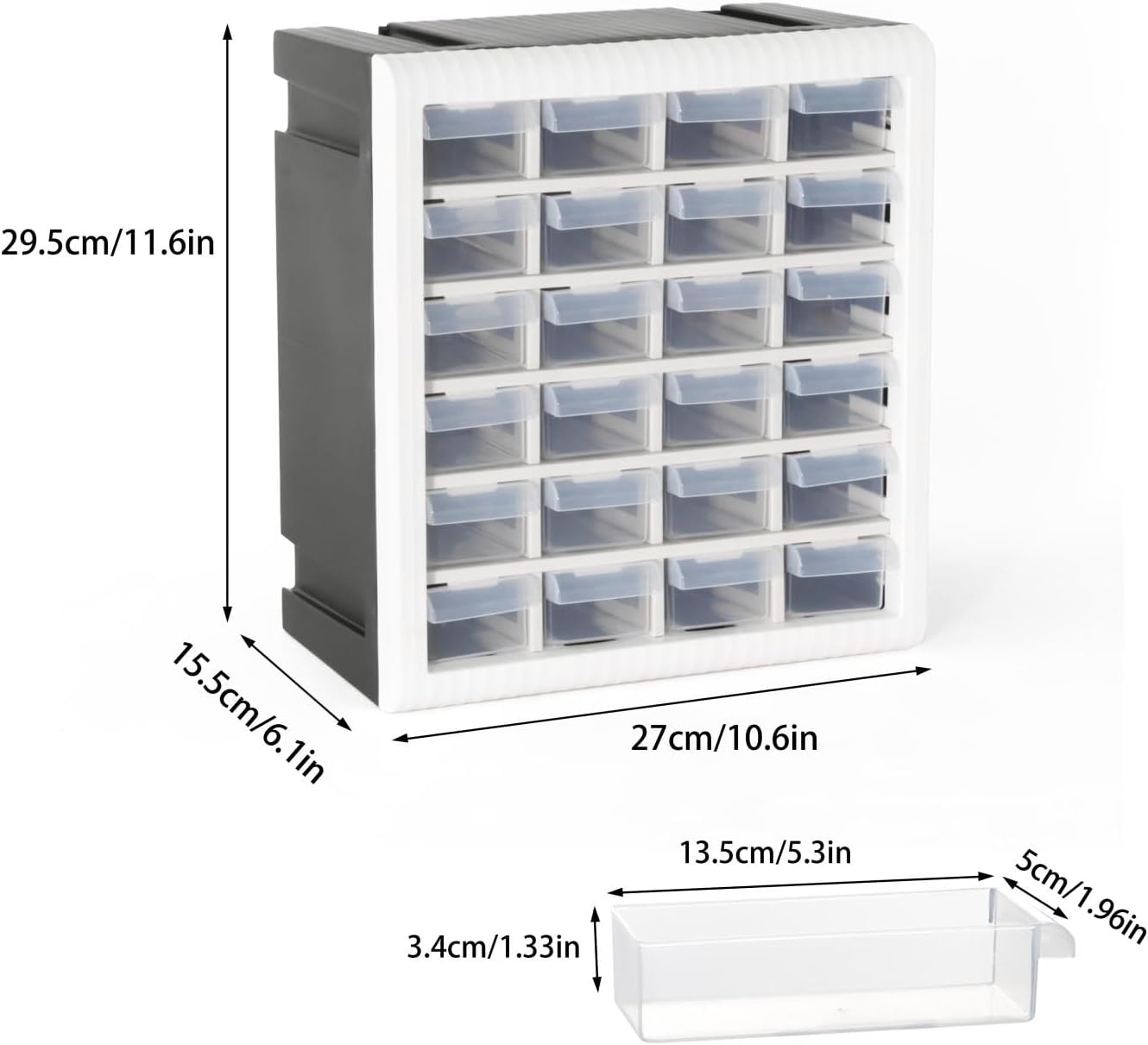Gonice Craft Cabinet Organizer, 24 Drawer Plastic Parts Cabinet, Tool Storage Box for Screws, Nuts and Small Parts