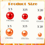 190PCS Thanksgiving Vases Fillers, Orange Red Beads Faux Pumpkin Maple Leaf Table Party Festive Decoration(Pumpkin Maple Leaf Set)