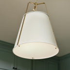 Kichler Etcher 2-Light Pendant Light Fixture with Etched Painted White Glass Diffuser, Kitchen Island Hanging Light in White and Champagne Bronze (22.5" x 18"), 52711WH