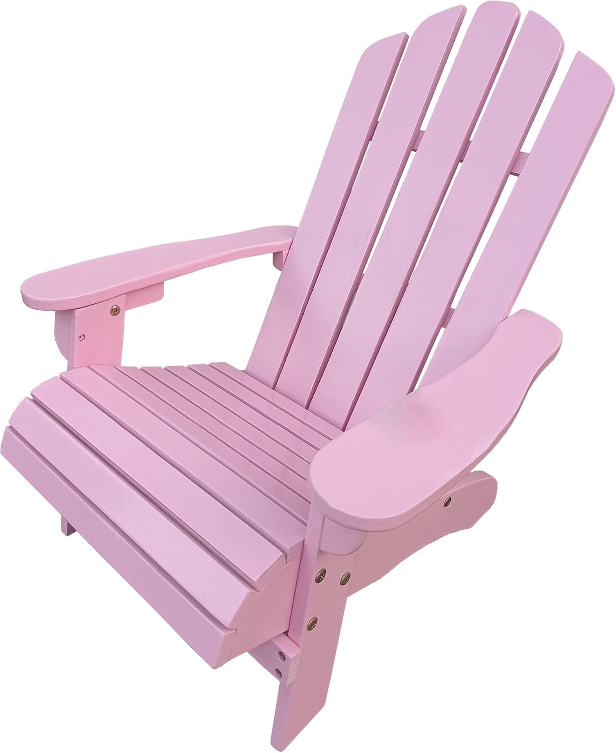 Gecheer Pink Wooden Kids Adirondack Chair for Outdoor or Indoor Use – Sturdy Poplar Wood, Wide Seat & Armrests, Easy Assembly, 110 lb Weight Capacity