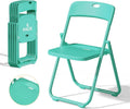 VINGLI Mint Green Plastic Folding Chairs Lightweight 6 Pack for Outdoor & Indoor, Portable Stackable Commercial Seat with Metal Frame for Events, Dinning, Wedding, Party, Office, Camping
