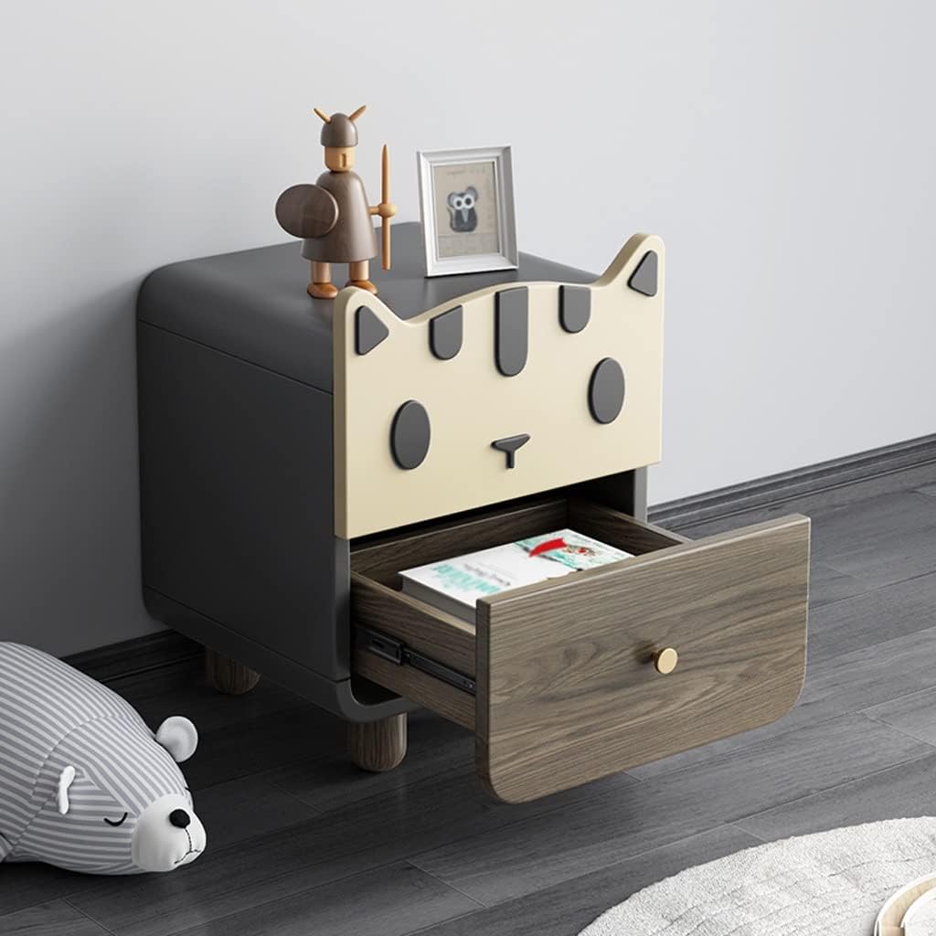 Nightstands Children's Bedside Table Wood Legs Simple Boy Girl Small Cabinet Bedside Storage Locker for Bedroom Nursery Children's Room Bedside Tables