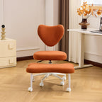 Ergonomic Cross Legged Office Chair - Meditation Kneeling Chair with Lumbar Support, Adjustable Height Swivel Seat with Wheels for Office Work Study Yoga Reading Home Living Room, Orange