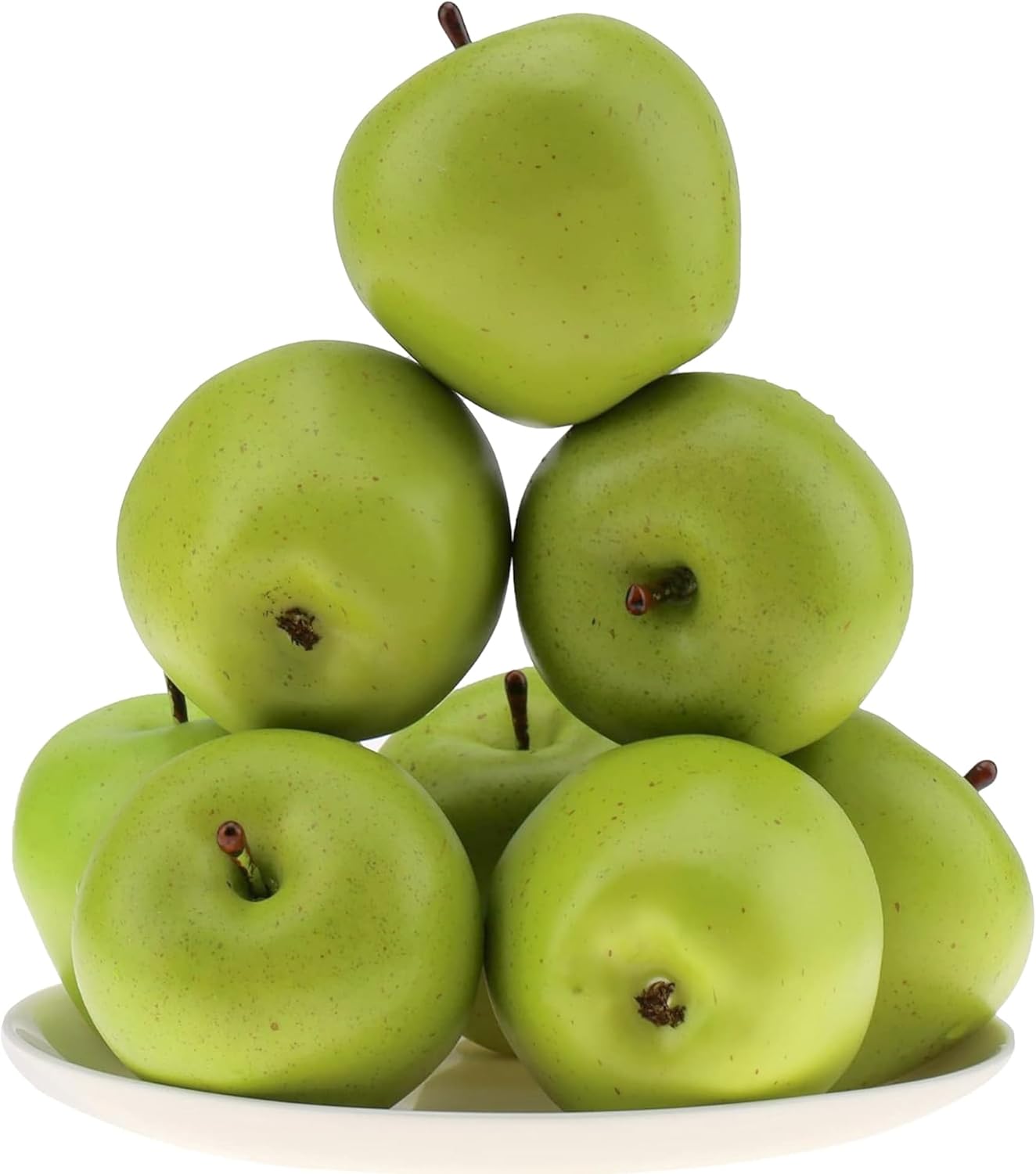 Gresorth 6pcs High Grade 7cm Size Fake Green Apple Decoration Artificial Realistic Fruit Simulation for Home Party Christmas Display