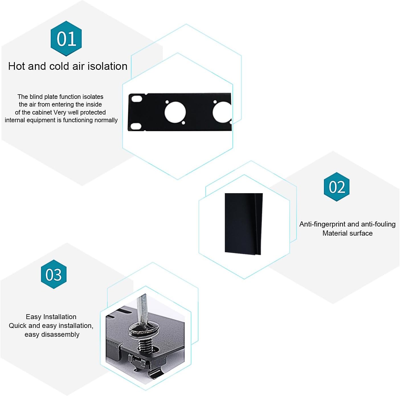 XLR HDMI Audio Rack Mount Panel, 1U D-Series Punched Metal HDMI Rack Mount Connectors for 19" Enclosure Server Computer Equipment Studio (8 Port, 1U)
