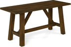 GOFLAME 38” Wood Dining Bench, Farmhouse Entryway Bench with Rubber Wood Frame, Shoe Changing Bench Seat, End of Bed Bench for Hallway, Kitchen, Dining Room, Bedroom, 400 LBS Weight Capacity