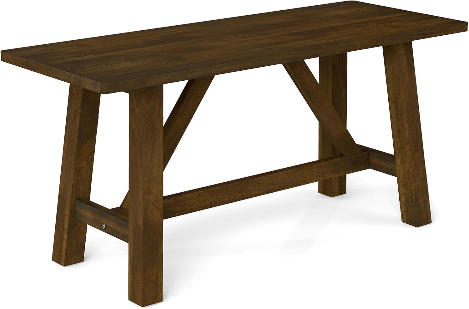 GOFLAME 38” Wood Dining Bench, Farmhouse Entryway Bench with Rubber Wood Frame, Shoe Changing Bench Seat, End of Bed Bench for Hallway, Kitchen, Dining Room, Bedroom, 400 LBS Weight Capacity