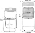 Plastic Folding Chairs for Parties and Weddings, Folding Office, Stackable Commercial Event Seats with(White)