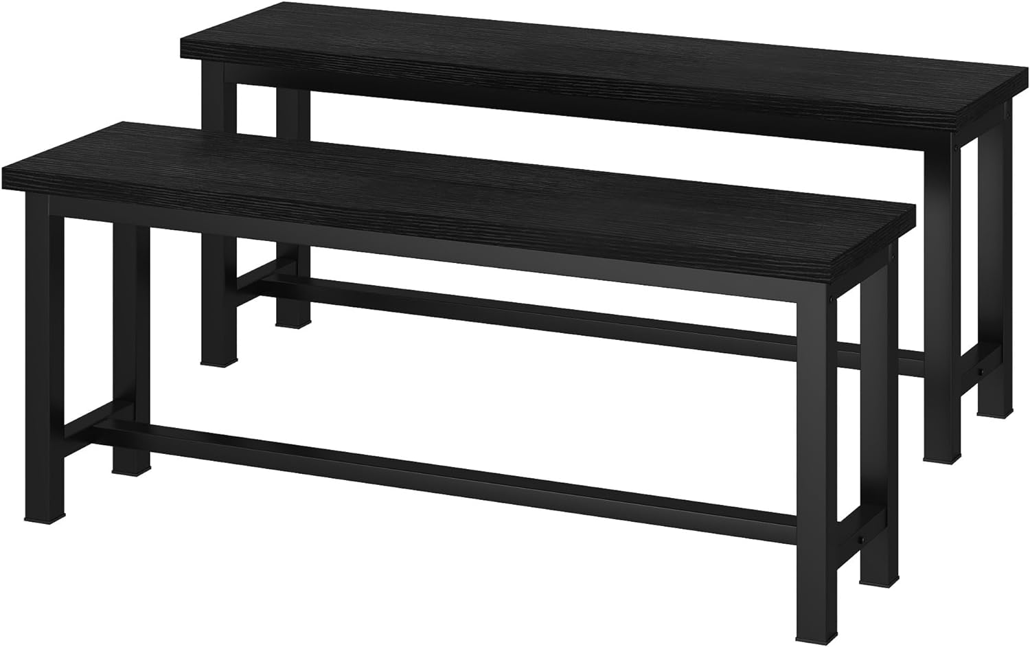 DKLGG Dining Benches, 39 Inch Kitchen Bench, Pair of 2 for Living Room, Bedroom, Industrial Entryway Bench Dining Room Benches with Metal Legs, Durable and Stable