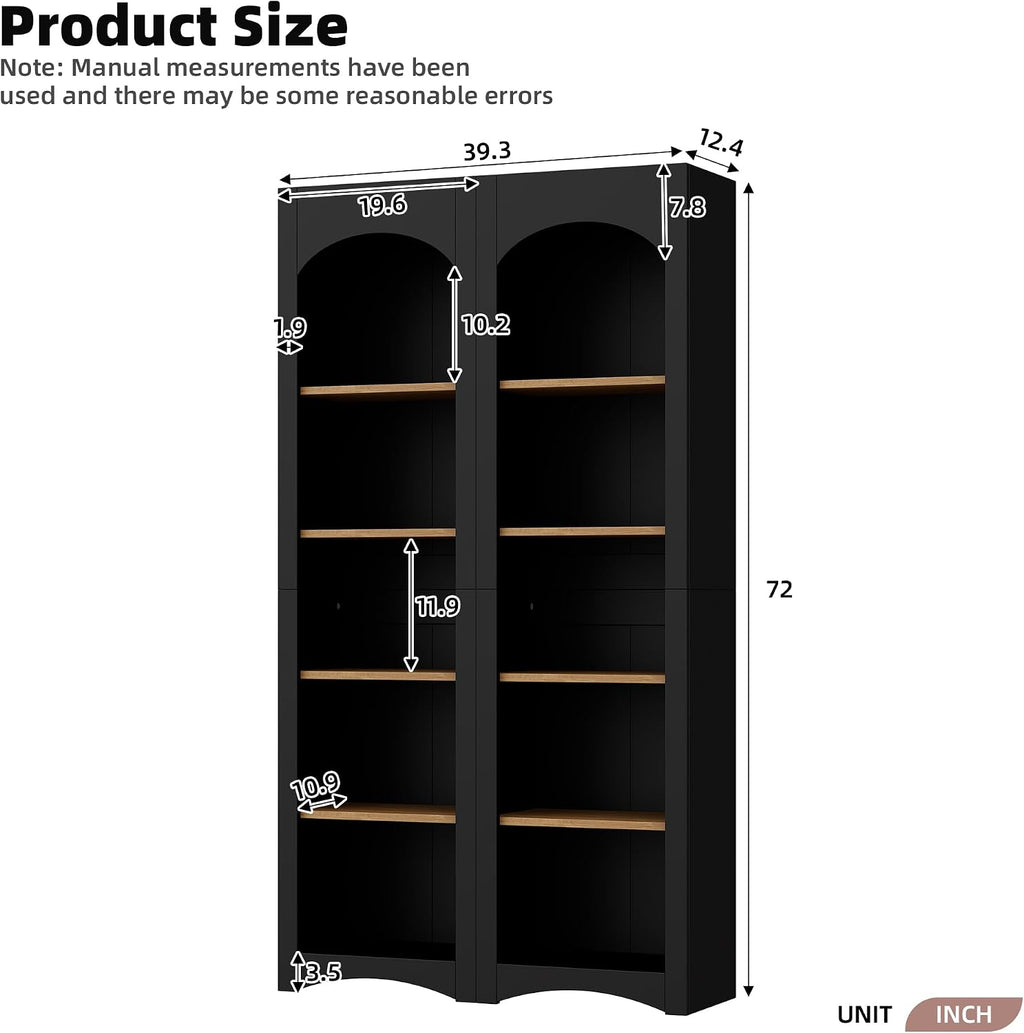Freestanding Corner Kitchen Pantry with 4 Shelves, Traditional, Rectangular Storage Cabinet, for Living Room, Dining Room, Black