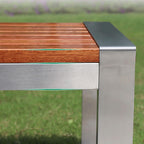 Patio Benches for Outdoors Outdoor Leisure Bench Stainless Steel Park Rest Street Double Seat Garden Benches for Outdoors