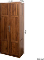 JIJIWANG 70.87" Kitchen Pantry Cabinet with Multi-Functional Pull-Out Multi-Tier Storage Shelf,Farmhouse Storage Cabinet with 4 Doors,Pantry Organizers for Kitchen,Dining Room, Walnut
