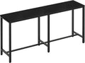 YATINEY 70.8" Long Bar Table, Counter Bar Height Table, High Top Table, Rectangular Hightop Bar Pub, for Kitchen, Living Room, Entryway, Black BT08BB