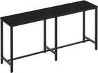 YATINEY 70.8" Long Bar Table, Counter Bar Height Table, High Top Table, Rectangular Hightop Bar Pub, for Kitchen, Living Room, Entryway, Black BT08BB