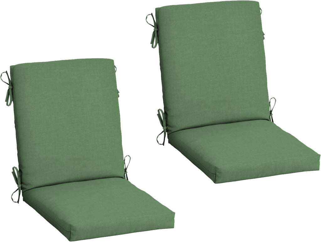 Arden 2-Pack Patio Dining Outdoor Chair Cushions, 20x44, Rain-Proof Seat Pad, Fade-Resistant Outdoor Cushion Bright Moss Green Leala