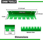 LAUCO Omni Tool Wall Mounted Paint Spray Gun Holder Holds 7 Guns without Cups or 4 with Cups, Heavy Duty Screw Mount Rack, Stable Scratch-Free Design, Green, 1 Pack