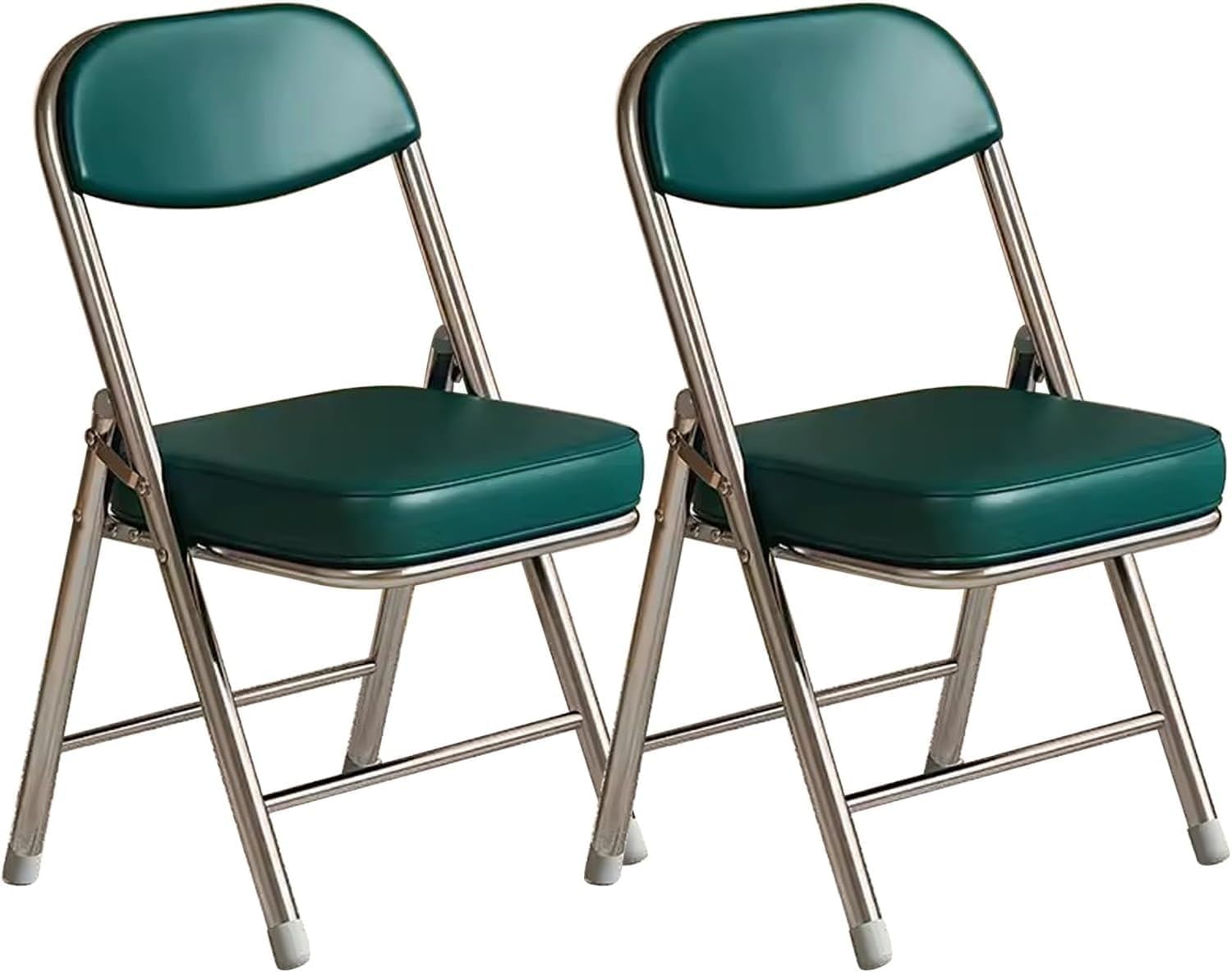 Folding Chairs 2 Pack Double Hinged Steel Frame Easy Foldable&Stackable for Office Kitchen Dinning(Green)