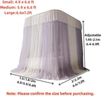 U-Shaped Rail Canopy Bed with Metal Frame, Double Layer Bed Mosquito Net for Bedroom Decoration, Lace Design Curtains Canopy for Twin, Full, Queen Beds(Green,Small)