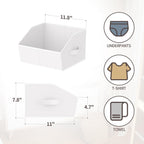 Homsorout Storage Bins for Shelves - Small Trapezoid Closet Shelf Organizer, Fabric Organization Bins with Handles, Storage Baskets for Clothes, Towel, Purse, 4 Pack, White