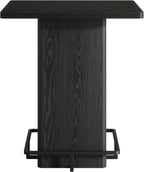 Tribesigns Bar Table, 39.37" High Square Pub Table for Small Bars, Dining Room, Kitchen, Black (Only Table) (Black)