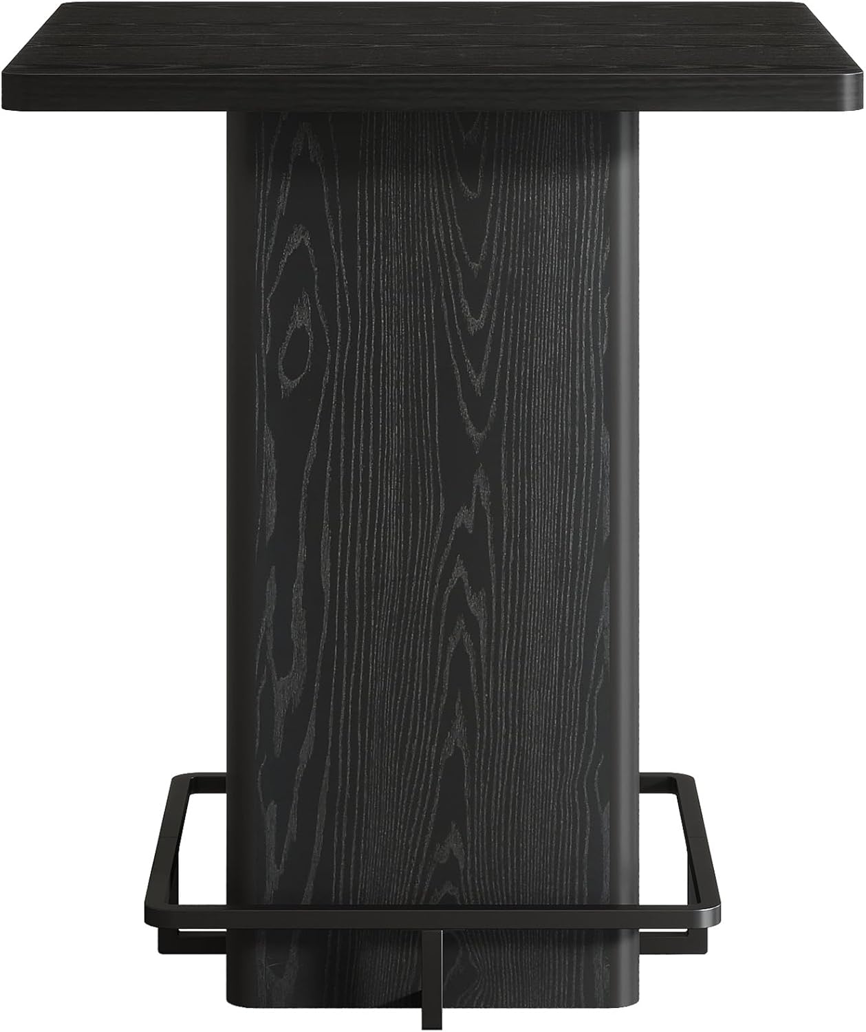 Tribesigns Bar Table, 39.37" High Square Pub Table for Small Bars, Dining Room, Kitchen, Black (Only Table) (Black)