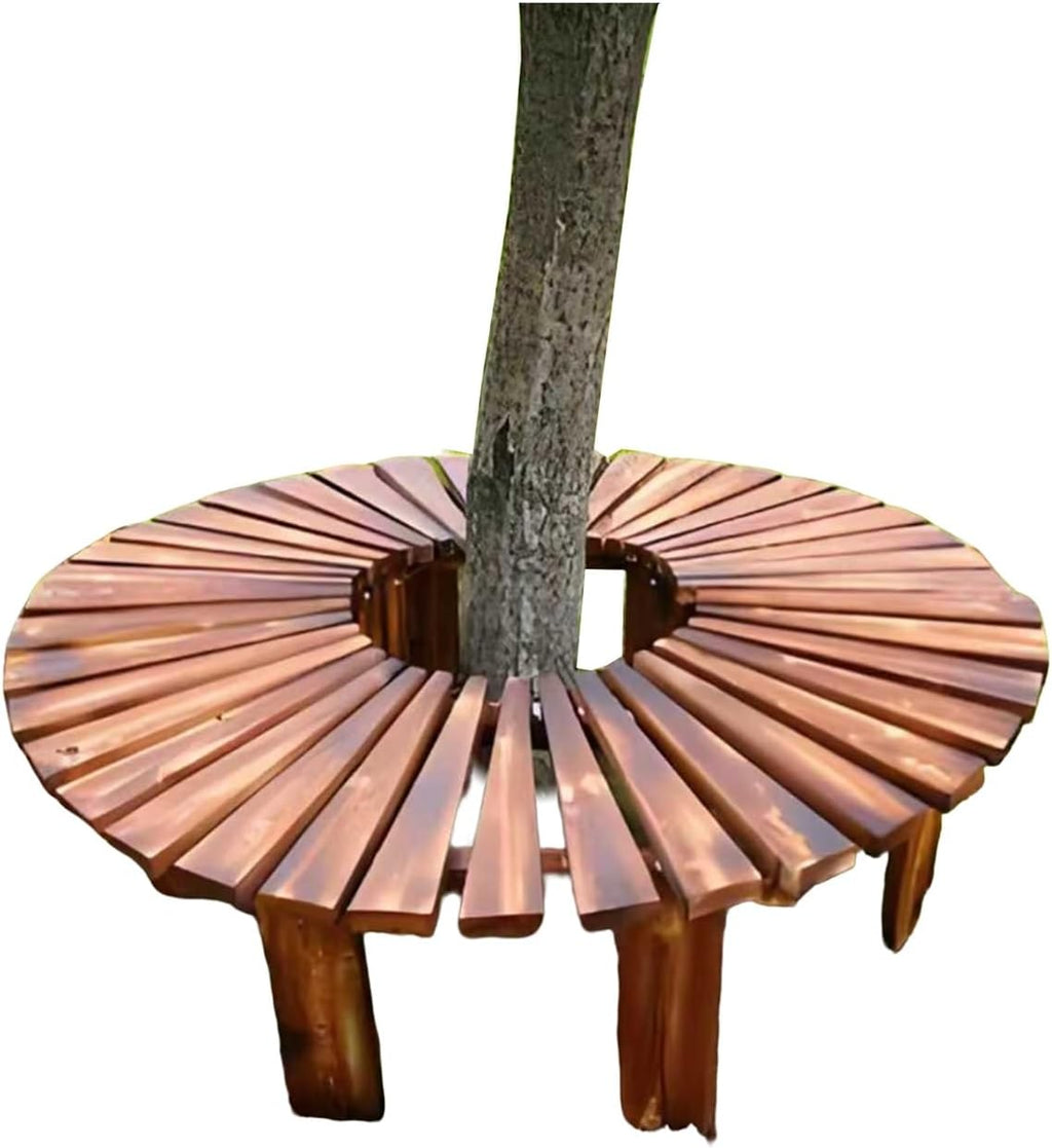 Tree Bench Wrap Around,Wooden Weather-Resistant Curved Benches,for Porch Lawn Backyard