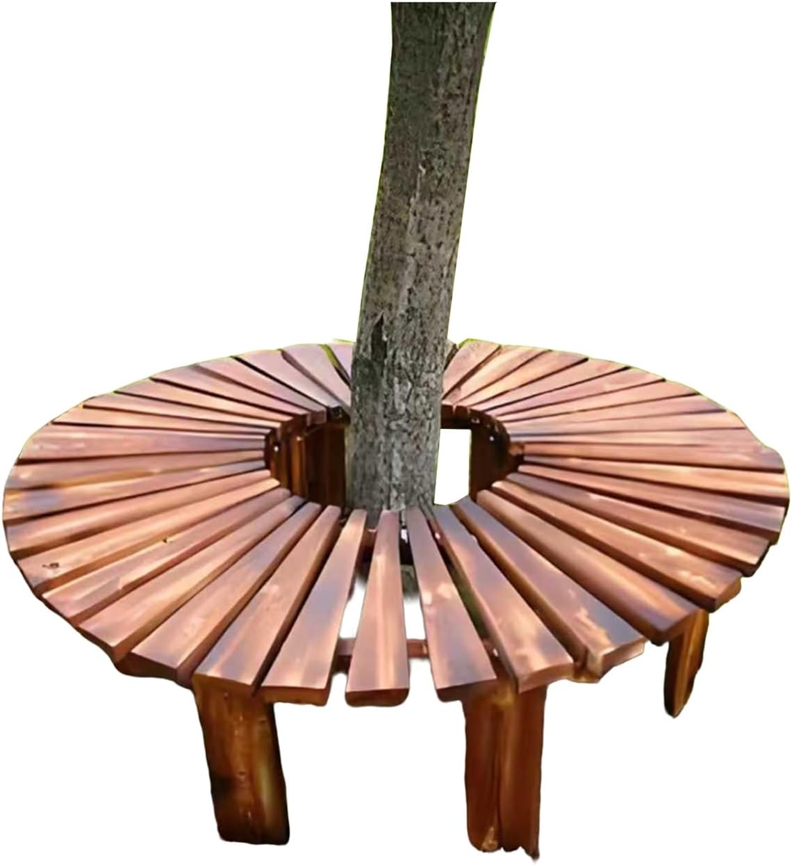 Tree Bench Wrap Around,Wooden Weather-Resistant Curved Benches,for Porch Lawn Backyard