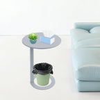 C-Shaped Round Side Table, Couch Side Tables with O-Shaped Base, Metal End Table for Couch Sofa Bed, Small Accent Side Table for Living Room Bedroom Office (Grey)