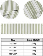 Sage Green Striped Bed Runner Scarf King Size, Modern Thin Line Vertical Stripes Luxury Bed Throw Runners & Scarves for Twin Full Queen King Foot of Beds, Bedroom Hotel Decoration, 94"x20"