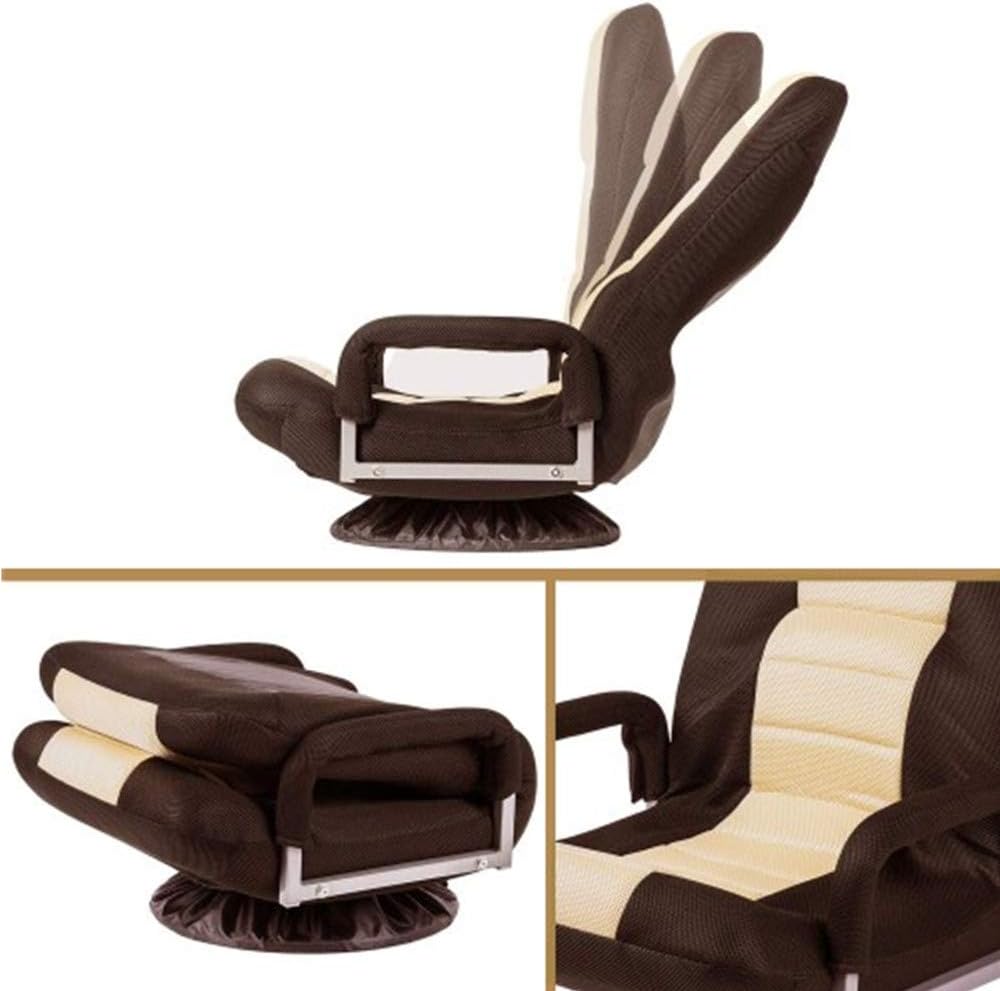 Floor Gaming Chair, Soft Floor Rocker 7-Position Swivel Chair Adjustable for Kids Teens Adults Playing Video Games, Reading, and Relaxing (Brown)